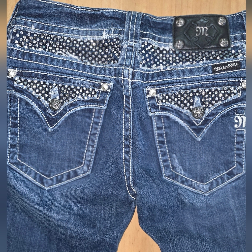 MISS ME Rhinestone Boot Cut jeans Size 29